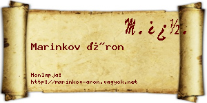 Marinkov Áron névjegykártya