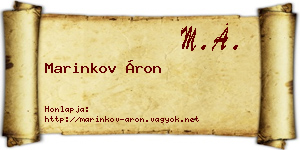 Marinkov Áron névjegykártya